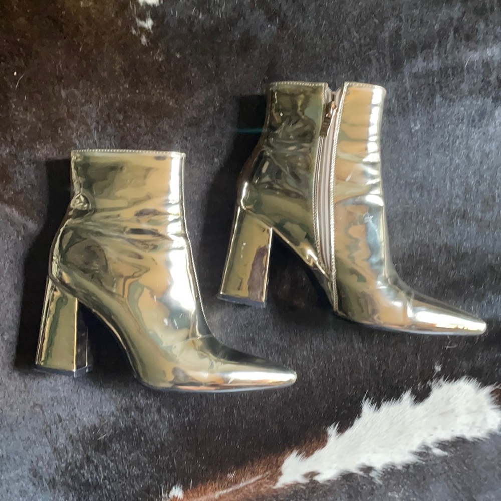 Metallic Gold Booties